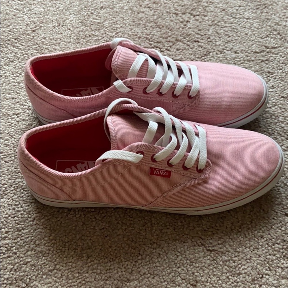 Red and white stripe Vans